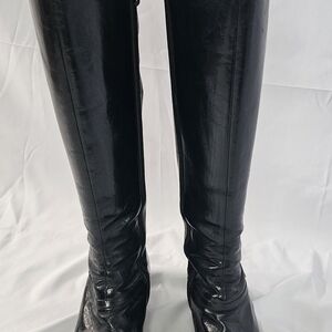 Salvatore Ferragamo Wing Tip Black Leather Boots